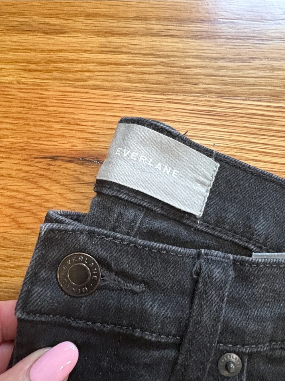 Everlane men’s selvedge slim fit stretch Black denim Jeans 139393 size  33/32